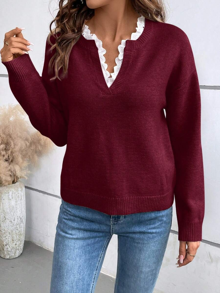 GILLIAN | Sweter z dekoltem V
